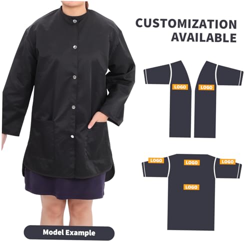 Uniforme de trabajo cómodo negro para peluquería y estética diaria 3