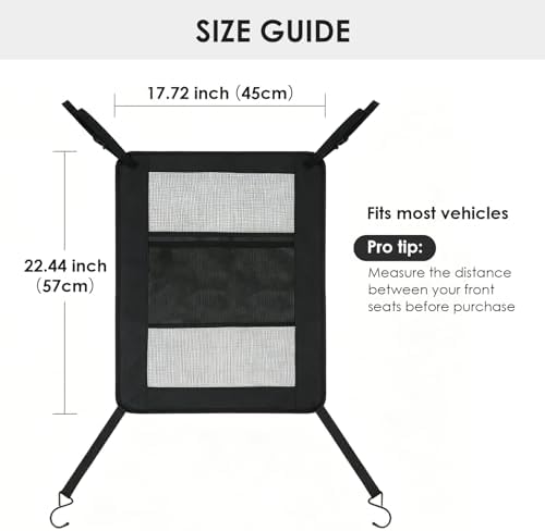 PURRLIA Universal Dog Car Net Barrier Divider with Storage Net Pocket - 1
