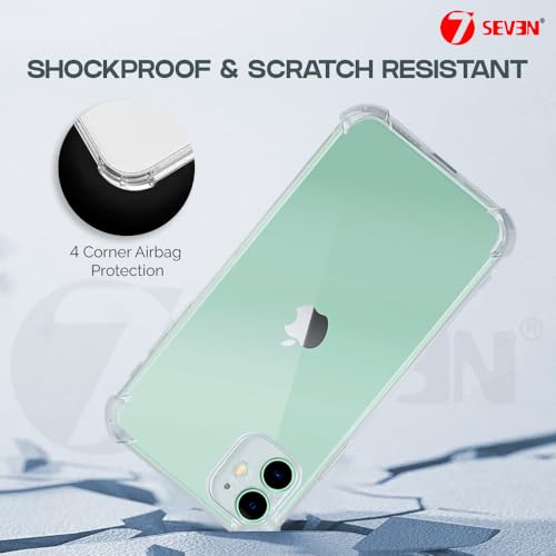 Image of 7SEVEN Compatible with iPhone 11 Transparent Back Cover Soft TPU Silicone Case Shockproof Flexible Bumper Raised Camera Edges Protection Slim and Lightweight Crystal Clear Protective Phone Case