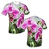 Orchid Print Classic Men's T-Shirts,Comfortable Graphic Tees for Men,for Everyday Wear and Gifts Black #4