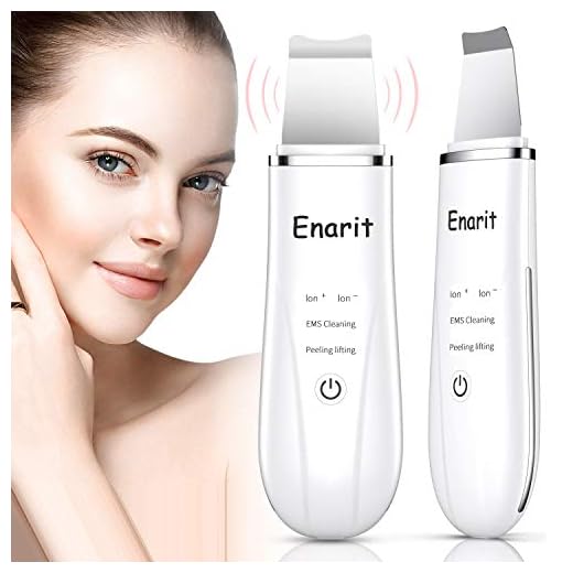 Enarit Skin Scrubber Face Scrubber Spatula, Blackhead Remover Pore Cleaner with 4 Modes, Rechargeable Facial Skin Scrubber Tools, Comedones Extractor for Facial Deep Cleansing (White)