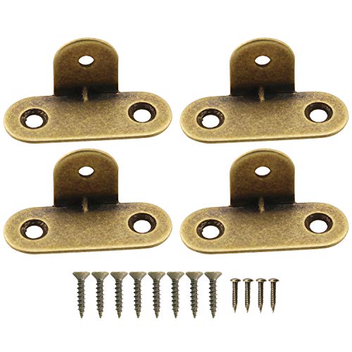 HJ Garden 4pcs Metal Corner Brackets Furniture Protector Decorative Right Angle Guards, Bronze