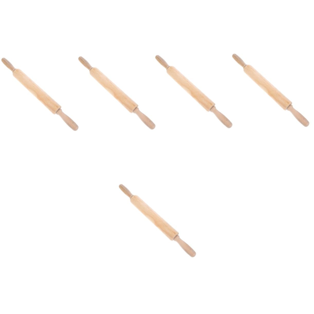 IMIKEYA Lot De 5 Rouleaux À Pâtisserie Antiadhésifs Avec Manche En Bois Pour Pâtisserie Fondante