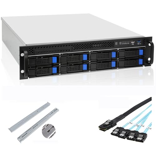 RackChoice 2U T[o[P[X 6Gbps zbgXbv 8 x 3.5xC M-ATX/Mini-ITX s21.5C` ATX PSUΉ XCh[ƃ~jT-SATAP[ut