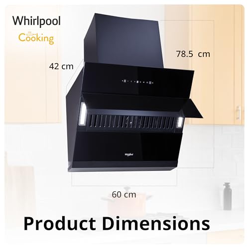 Image of Whirlpool 60cm 1600 m3 /hr Filterless Autoclean Kitchen Chimney with 11 Years Warranty | Made In India (VFL PRO 602 HAC BK HOOD, Touch + Gesture Control, Black)