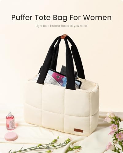 Image of LOVEVOOK 15.6 inch Laptop Bag for Women,Briefcase Computer Bag Puffer Tote