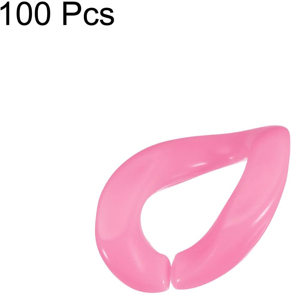 uxcell Acrylic Link Rings, 35mm Quick Linking C-Clips Hooks for Purse Bag Chain, DIY Craft Making, Pink 100Pcs image 3