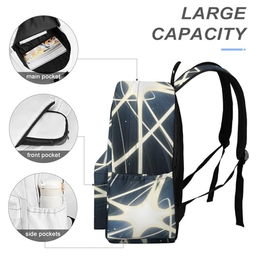 Abstract Star Trails Printed Backpack Water-Resistant Pack Stylish Bag Lightweight Travel Backpack4