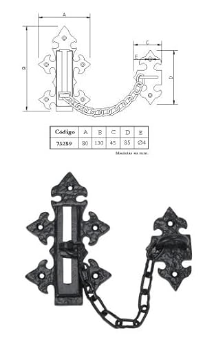 IMEX EL ZORRO 73259 Sicherheitstürkette, 130 x 80 mm.