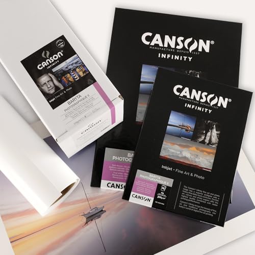 CANSON Infinity - Baryta Photographique II - Boîte 25 feuilles de papier photo baryté A4 satin - 310g/m² - Blanc pur - 3