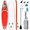 FEATH-R-LITE Inflatable Paddle Board Stand Up Paddleboards for Adults SUP with Premium Accessories Pump, Adjustable Paddle, Leash, Three Fins, Backpack