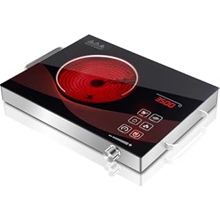 GRACEALL 3500W Portable Electric Infrared Hot Plate for Cooking, Single Burner Countertop Hob, Electric Hob, Touch Control and Button Control.