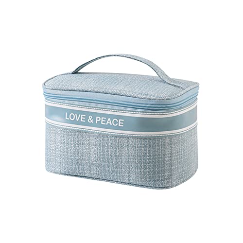 ALLMIRA 化粧ポーチ メイクポーチ 大容量 持ち運び 大きめ コスメポーチ 化粧ぽーち かわいい 可愛い 軽量 防水 バニティポーチ コスメぽーち こすめぽーち メイクぽーち (乳牛 2) (B-ブルー)