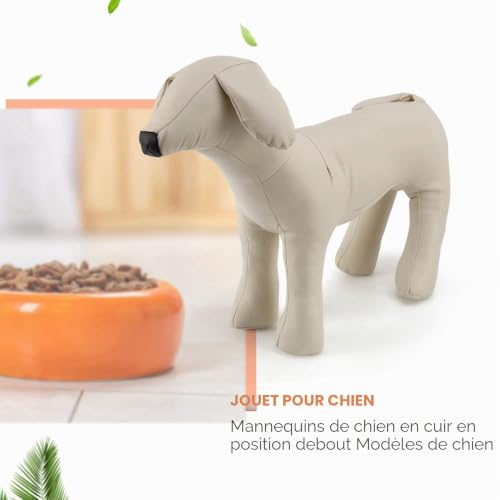 Pvczool Mannequins de chien en cuir pour position debout - Blanc – vue 3