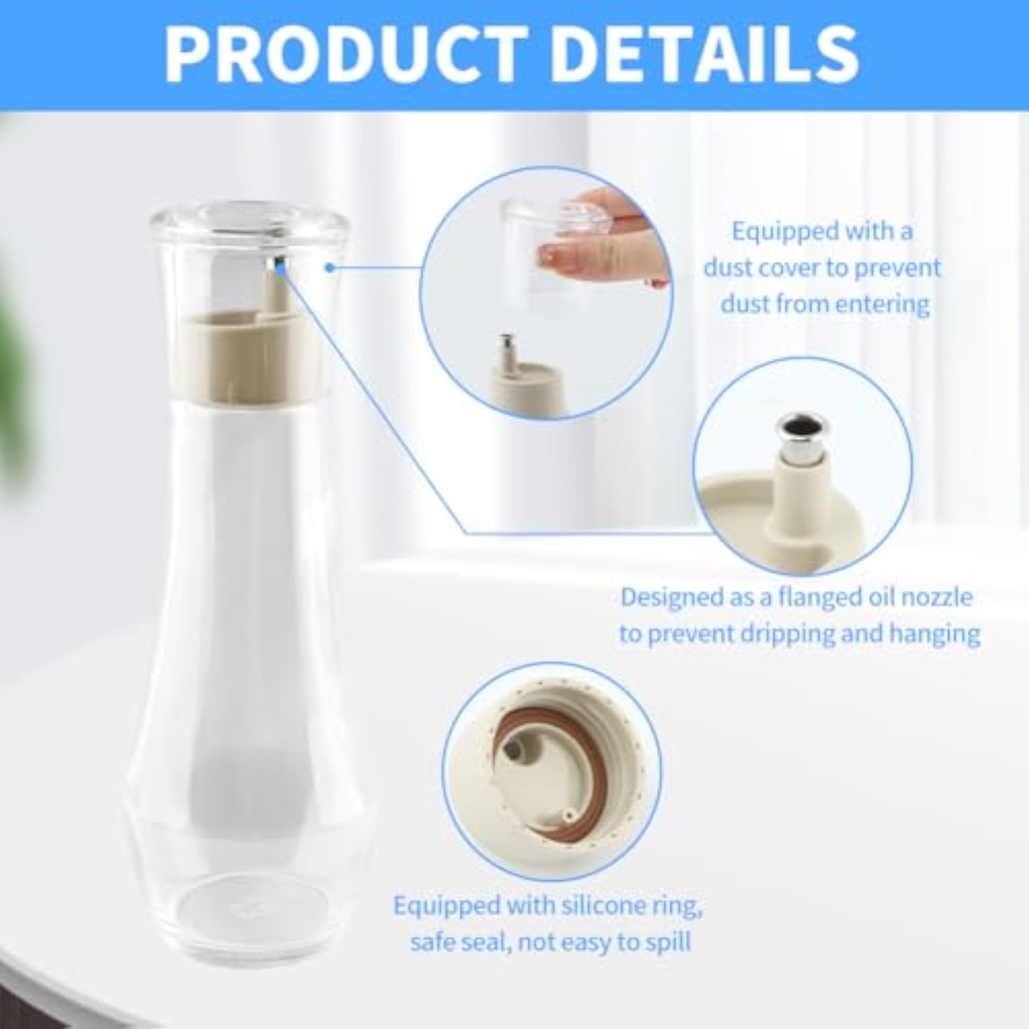 Clear Glass Mouthwash Dispenser with Lid Cup, 250ml