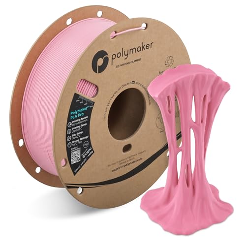 Image of Polymaker PLA Pro 3D Printing Filament Pink 1.75mm 1KG, High-Impact Tough PLA, Fast Printing up to 300mm /s, High Speed New Formula, Easy to Print on Most FDM Printers, No Enclosure Required