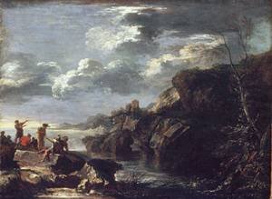 Peinture à l'huile Reproductions d'art Salvator Rosa : une œuvre d'exception sur toile de lin