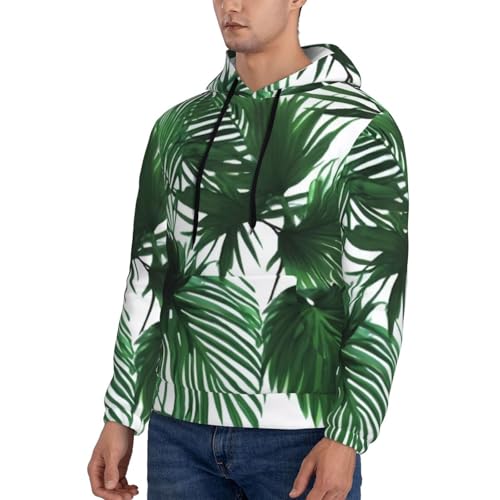 Fashion Men'S Hoodie Long Sleeves Hooded Sweatshirt Casual Pullover Palm Leaf Printed Hoodies For Men3