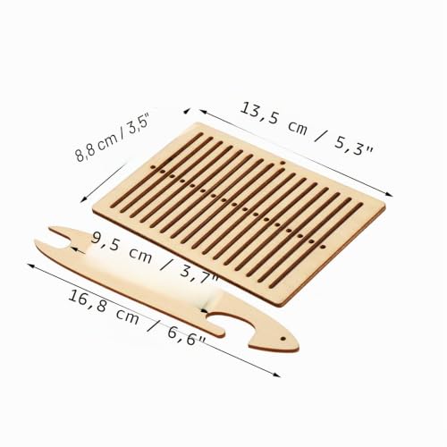 2-teiliges Webstuhl-Kit aus Holz – für Gürtel, Armbänder, Taschen & mehr – Bild 6