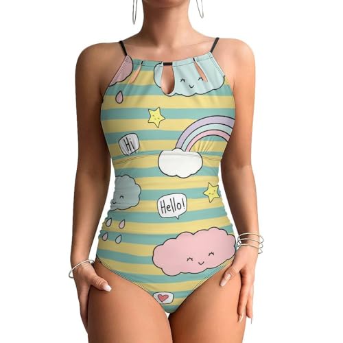 Beachwear monokini étoiles arc-en-ciel pour vos vacances et journées piscine