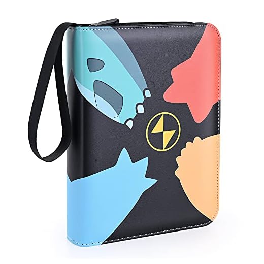 Hozzi 4-Pocket Trading Card Binder Compatible with Pokemon Cards, Fits 400 Cards with 50 Removable Sleeves, Basketball Baseball Card Collector Album Holder, Toys Gifts for Kids