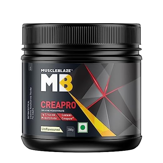 MuscleBlaze CreaPRO Creatine with Creapure, Unflavoured 250 gms / 0.55 lb, 1 Pack of Creatine