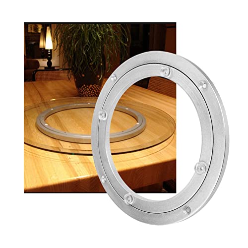 Lazy Susan - Tocadiscos redondo giratorio con rodamiento giratorio silencioso, base de aleación de aluminio, rotación de 360 grados, resistente para un fácil acceso