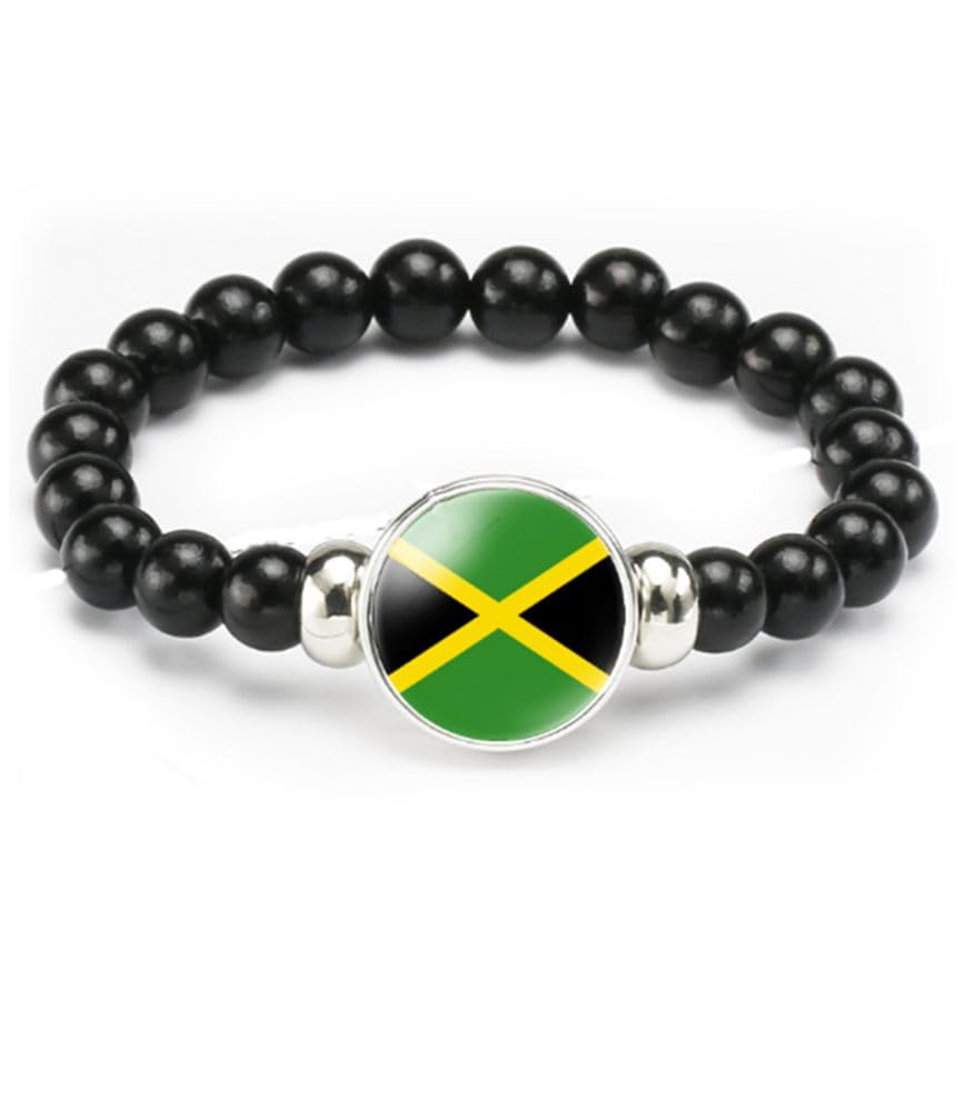 vmcoatdu National Flag Bracelet Elastic Rope Beaded Bracelet Support Your Country Travel Souvenir Gifts for Men Women