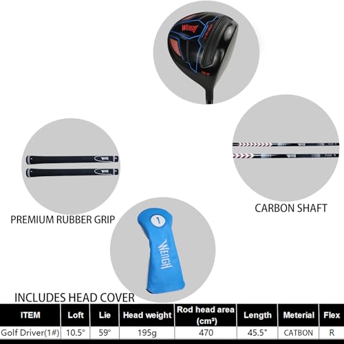 Wengh Golf Driver - Golf Driver For Men Right Handed,Golf Club Drivers With Graphite Shaft-10.5 Degree Loft-45.5 Inch Length thumb #5