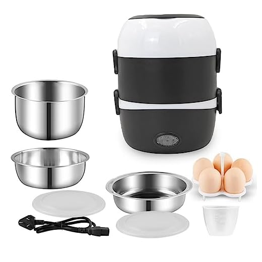 Marmita Térmica Elétrica 2L Portátil 110V Esquenta Comida Ovos De Forma Rápida E Eficiente: Mantenha suas refeições quentes e deliciosas!