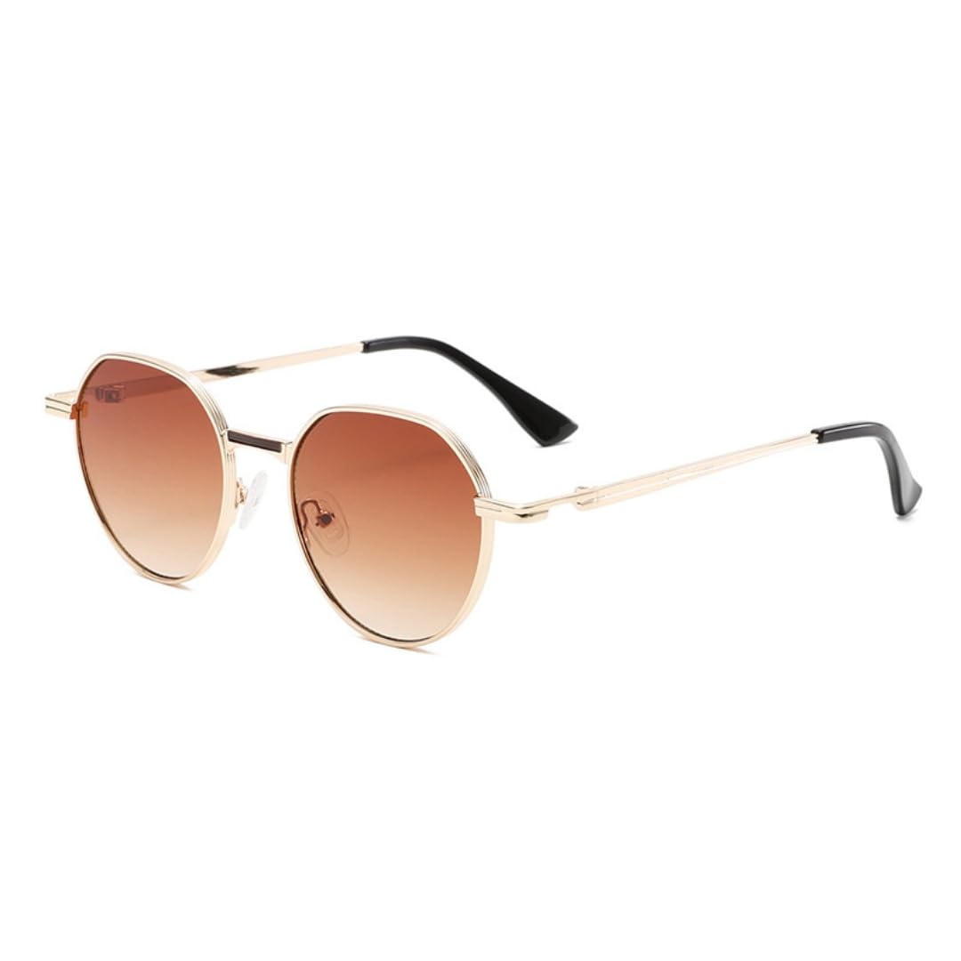 Occhiali da sole rotondi vintage montatura in metallo stile retrò classico protezione UV400 occhiali da sole alla moda per uomo e donna.