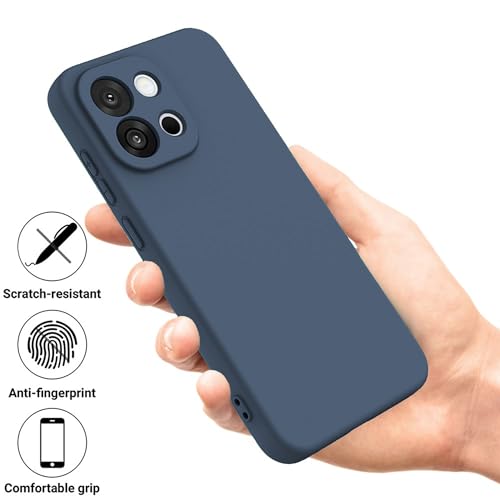 Image of FIRST MART Matte Silicone Back Cover for OnePlus 13s - Blue