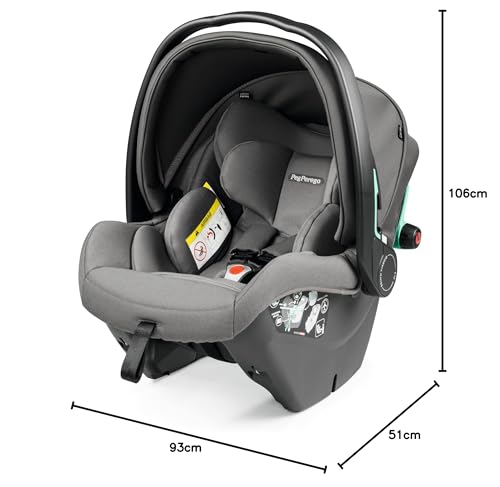 Peg Perego Book Modular Trio Baby Stroller 0-4 Years, Reversible Stroller, Carrycot with Comfort System, i-Size Car Seat, Soft Ride Wheels, Cool Jersey Mattress, Mercury