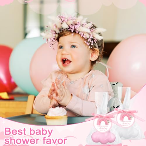 Image of Demissle 20 Sets Cloud Baby Shower Favors Cloud Handmade Scented Soaps Cartoon Story Party Favors with Thank You Cards for Guests Baby Shower Wedding Birthday Party Return Gifts (White,Pink)