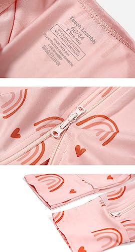Teach Leanbh Baby Boys Girls 2 Pack Bamboo Viscose Pajamas 2 Way Zipper Short Sleeve Romper Jumpsuit Sleep and Play3