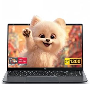 Tivique 2026 16 Inch FHD Laptop Ryzen 4300U Quad-Core (Processor Up to 3.7GHz) - 16GB DDR4 RAM 512GB M.2 SSD, Support Dual-Band WiFi, HDMI, USB 3.2,BT 5.2, 1200 16:10 HD Display, 5000mAh Long-Batter