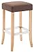 CLP Sgabello Bar Venta In Legno E Stoffa I Sgabello Imbottito Cucina Con Poggiapiedi In Alluminio Alt. 79 CM, Colore:marrone, Colore del telaio:natura