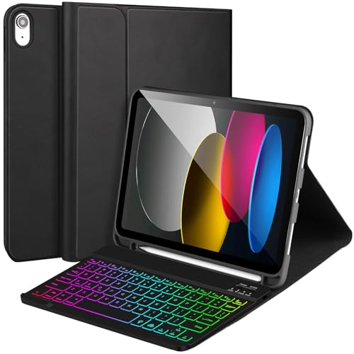 Funda con teclado para iPad de 10ª generación 10.9 pulgadas 2022 negra