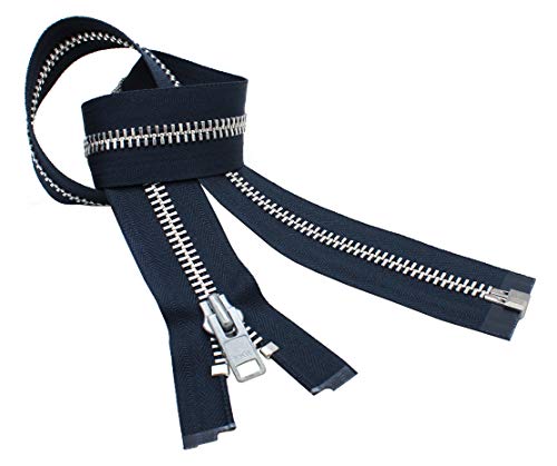 YKK #10 Extra Heavy Duty Aluminum Separating Chaps Zipper Color 560 Navy (1 Zipper per Pack) (17 Inches)
