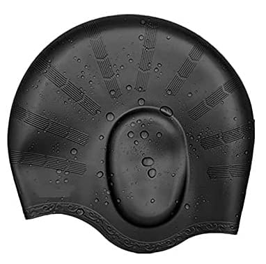 Swimming Cap Latest Designed Long Hair Swim Cap, Waterproof Silicone Swimming Cap for Adult Woman and Men, Keeps Hair Clean with Ear Protector (Black) (B0C36YKFZS) Amazon Price History, Amazon Price Tracker