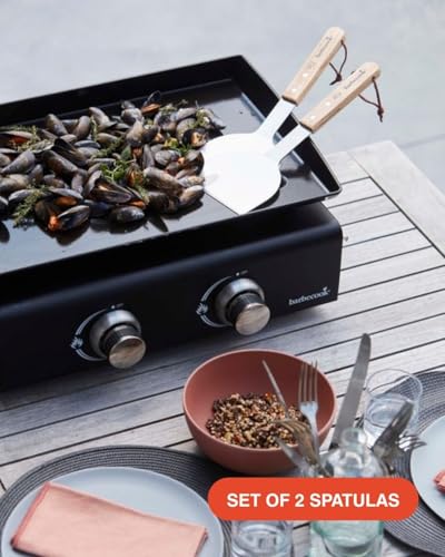 Barbecook Lot de 2 Spatules à Plancha, Acier Inox/Bouleau FSC 31 x 1 x 14 cm 2232005055, Argent – vue 6