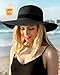 Senker Fashion Sun Hats for Women UV Protection, Packable Wide Brim Straw Hat for Men Beach Summer Vacation Travel Black