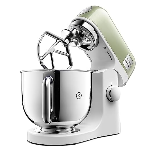 Kenwood kMix Stand Mixer for Baking, Stylish Kitchen Mixer with K-beater, Dough Hook and Whisk, 5L Stainless Steel Bowl, Removable Splash Guard, 1000 W, Editions Green