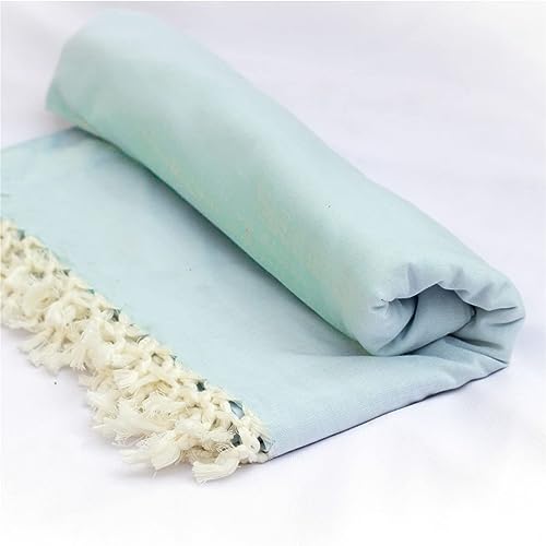 Image of SHISHIR Bhagalpuri Pure Cotton /Summer /Thin Layer /Soft Top Sheet /Odne Wali Single Layer Chadar for Home /Buses /Flight /Train (Blue)