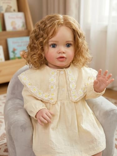 Pinky Reborn Big Size Realistic Reborn Toddler Dolls Girl 26 Inch Real Life Reborn Baby Dolls Weighted Cloth Body Lifelike Newborn Doll Handmade Birthday Toy Gifts for Kids Collectors - Image 3
