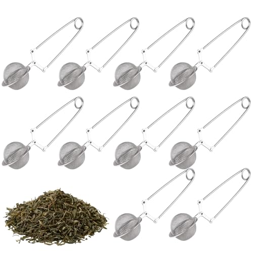 10 Stück Teezangen, Tee Sieb, Teeei, Teesieb Edelstahl, (Ø 4.5 cm), Tea Infuser, Tea Filter, Tee Sieb Und Tea Infuser, Teesiebe Für Losen Tee, Siebzange Für Teeliebhaber