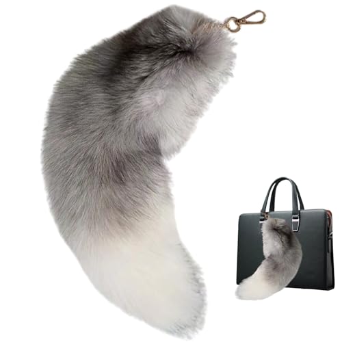Porte-clés queue de renard en fourrure pour personnaliser votre sac à main