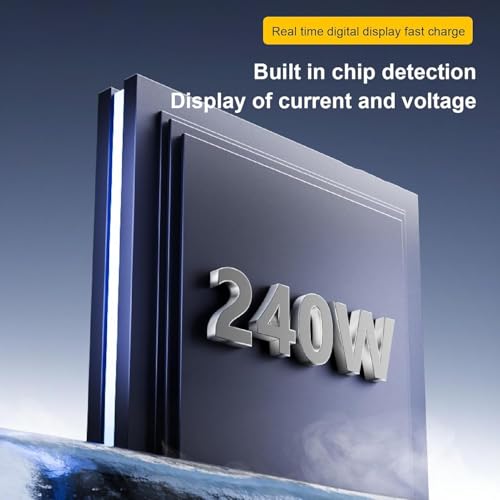 Image of ETZIN 240W USB C Extension Adapter with Digital Display, 40Gbps USB C Male to Female Adapter,Type C Ada-pter Support 8K@60Hz for Thunderbolt 15 Pro More C Cables /Devices Blue