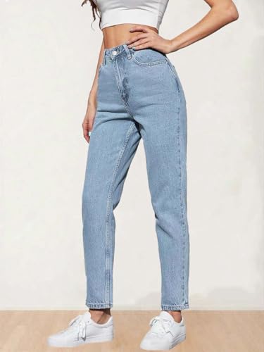Image of KOTTY Women High Rise Cotton Lycra Blend Ankle Length Jeans Sky Blue