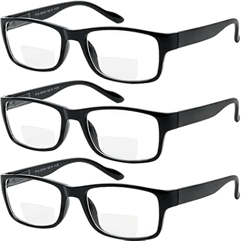 Yogo Vision Bifocal Reading Glasses for Men and Women Rectangle MultiFocal Readers with Spring Hinges Retro Design Black 2.75 Cover